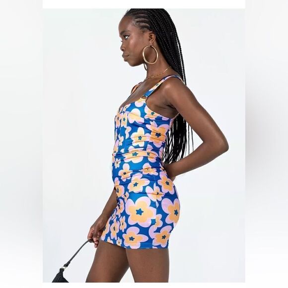 Princess Polly Gracen Mini Dress Blue Floral - Picture 3 of 11